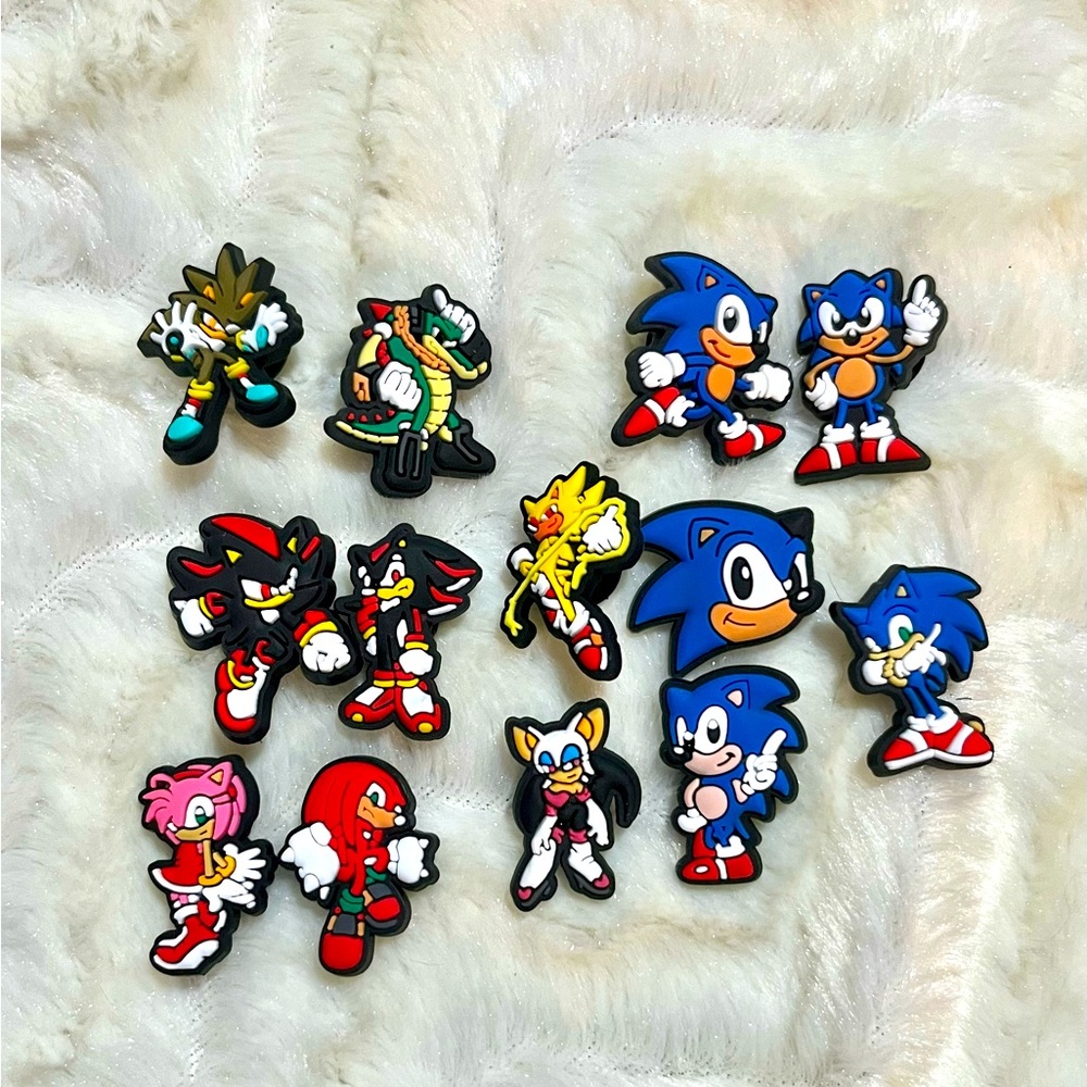 Gaming Sonic Hedgehog Jibbitz Croc Charms Amy Knuckles Shadow Adventure 13 total